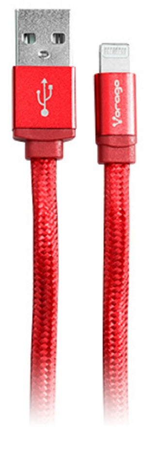 Cable Vorago Cab-119 Rojo Usb-Apple Lightning 1 Metro Rojo Bolsa