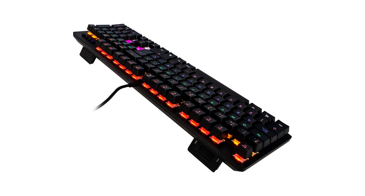 Teclado Mecanico Game Factor Rainbow, Swt Blue, Usb, Negro Kbg400-Bl