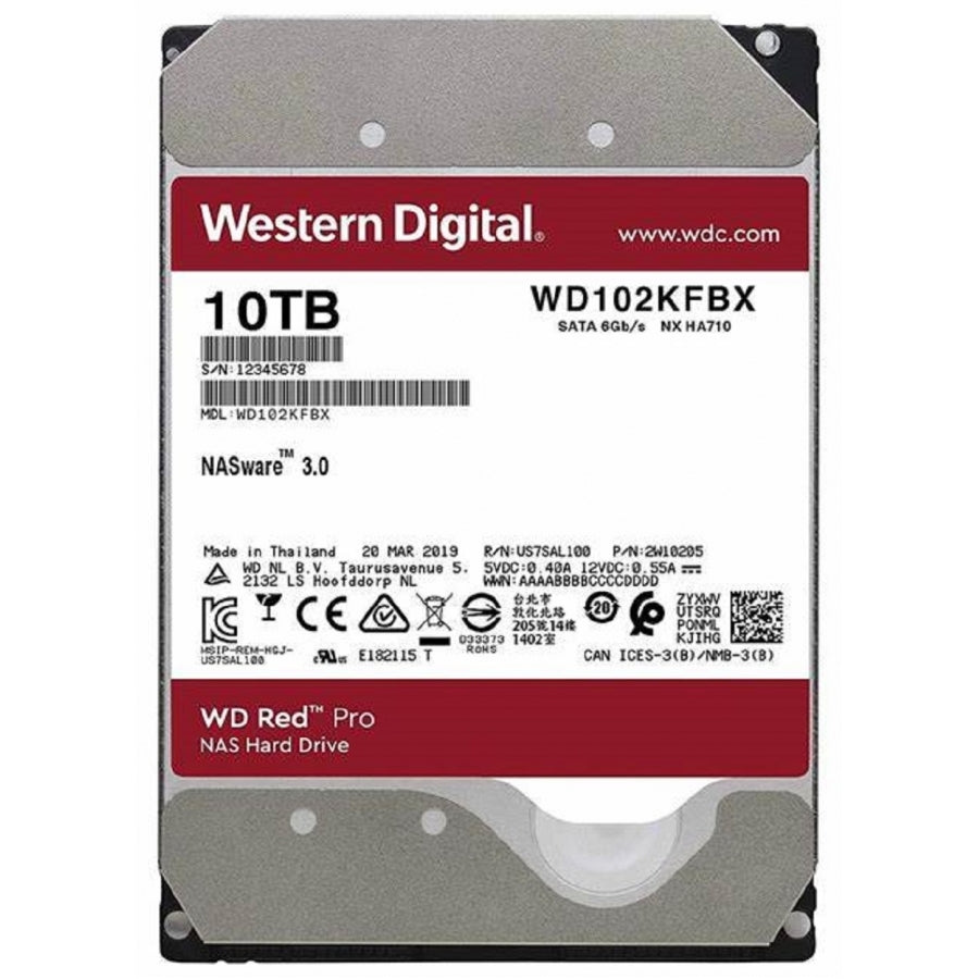 Dd Interno Wd Red Pro 3.5 10Tb Sata3 6Gb/S 256Mb 7200Rpm 24X7 Hotplug P/Nas 1-24 Bahias