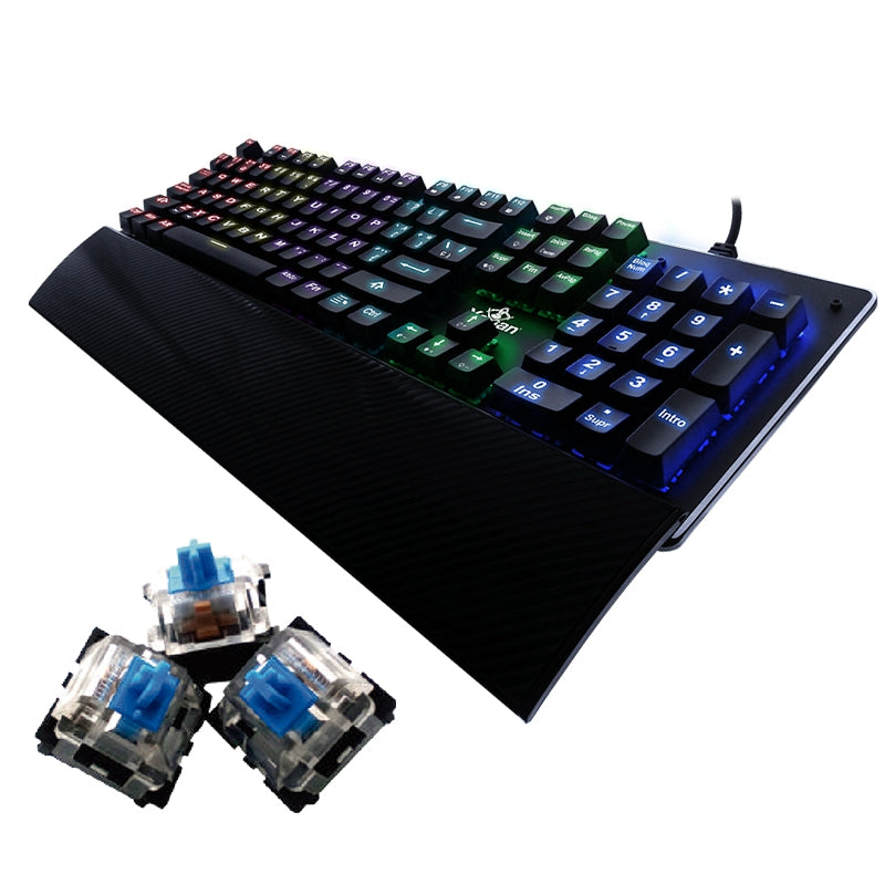 Teclado Gamer Me Swaz Rgb Yeyian Flare Serie 2000 Yat1801 Mecanic Switch Azul