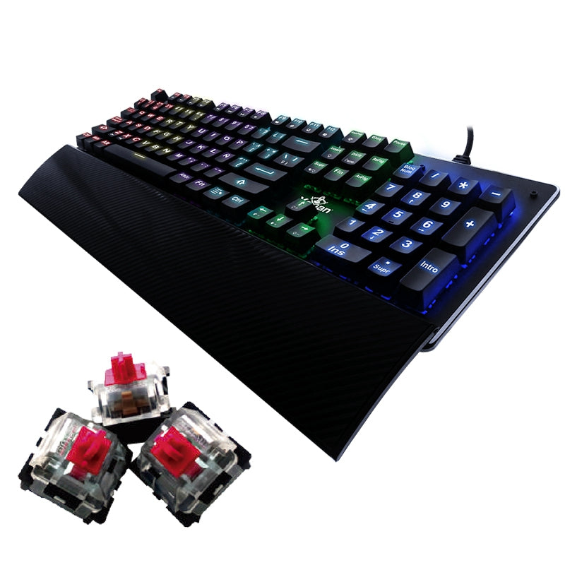 Teclado Gamer Me Swro Rgb Yeyian Flare Serie 2000 Yat1803 Mecanic Switch Rojo