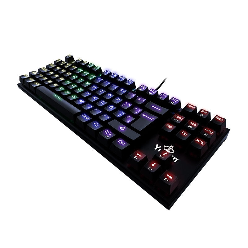 Teclado Gamer Me Swaz Rgb Yeyian Spark Serie 2000 Yat1804 Mecanic Switch Azul