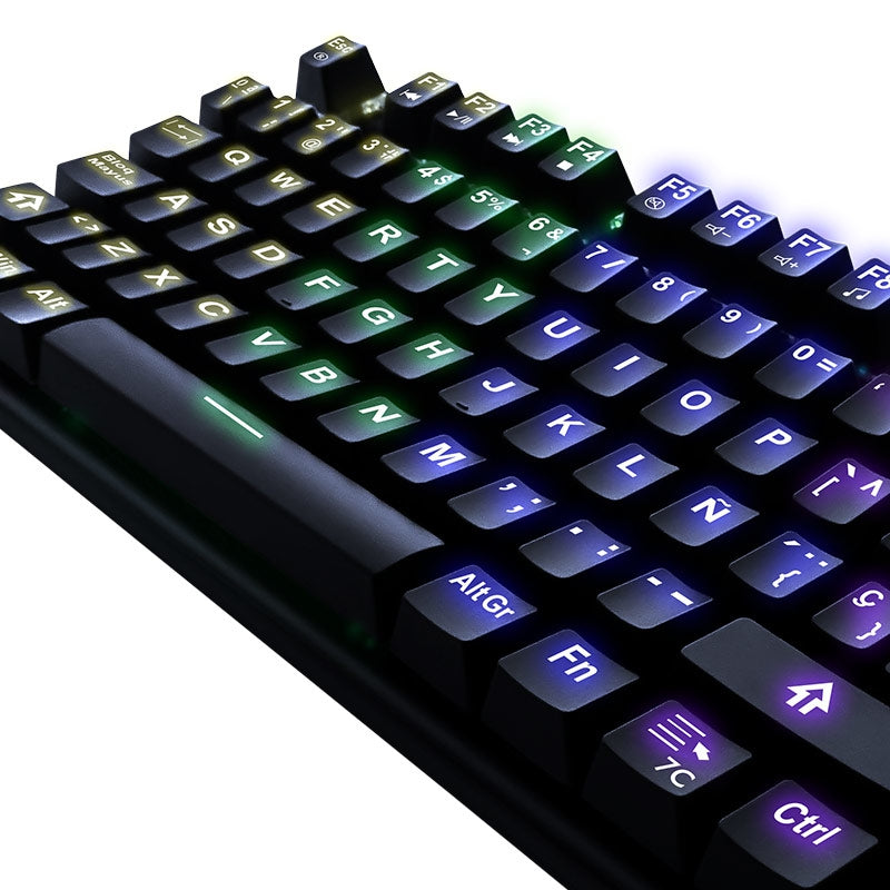 Teclado Gamer Me Swaz Rgb Yeyian Spark Serie 2000 Yat1804 Mecanic Switch Azul