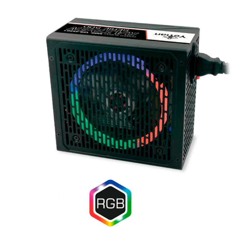 Fuente De Poder Yeyian Yfr-45901 Raiden 500W 80 Plus White Rgb Atx Sm