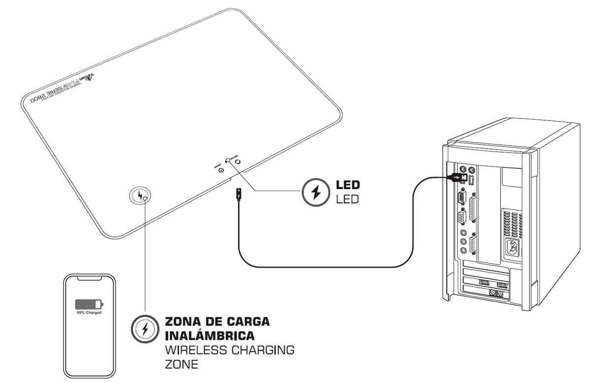 Mousepad Gamer Yeyian Ygf-68901 Rig Carga/Ina Rgb Anti/D Flow 2800