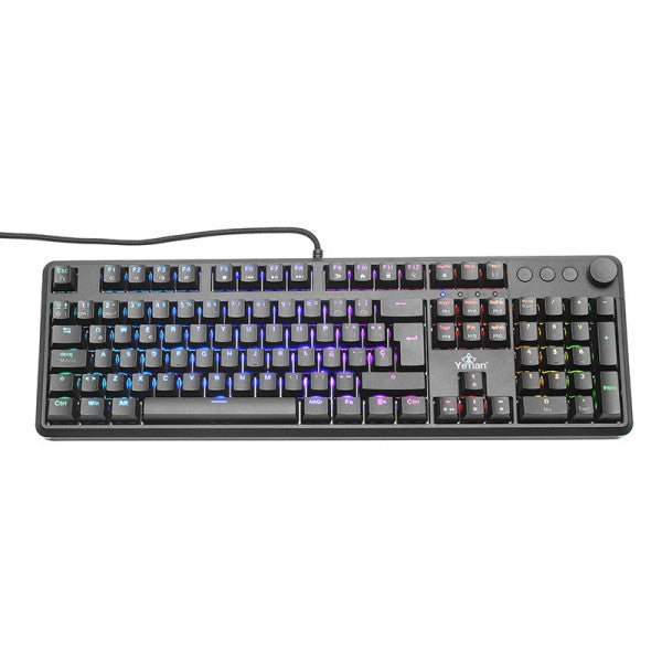 Teclado Gaming Yeyian Ytm-28207R Gamer Asward S3000 Mecanic Switch Rojo Rgb