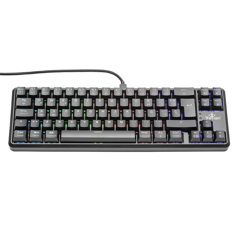 Teclado Gaming Yeyian Ytm-28210B Gamer Akil S3500 Mecanic Switch Azul Rgb/Bt